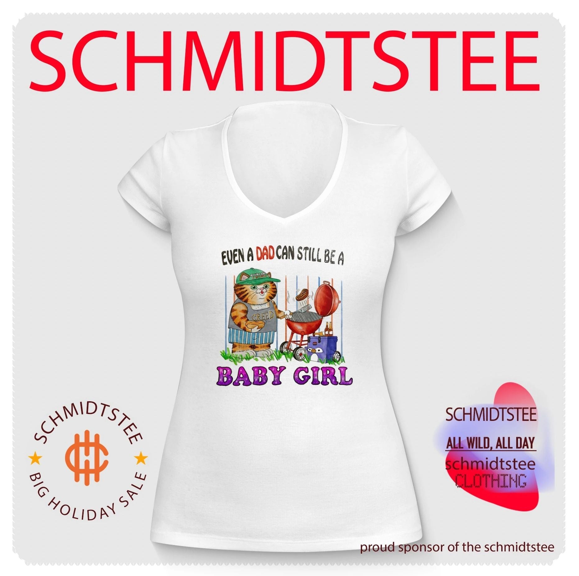 Even a Dad Can Still Be a Baby Girl Funny Cat Grilling shirt