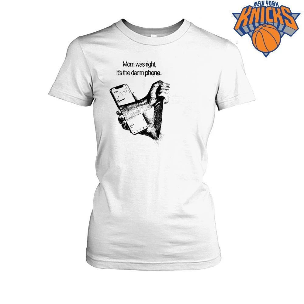 Mom Was Right Its The Damn Phone Stabbing Instagram Graphic Shirt