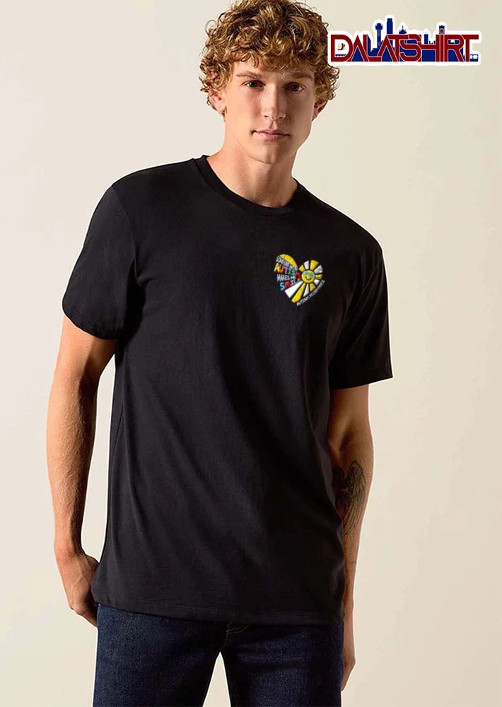 Someone With Autism Makes Me Smile Acceptance yellow sun heart shape face shirt