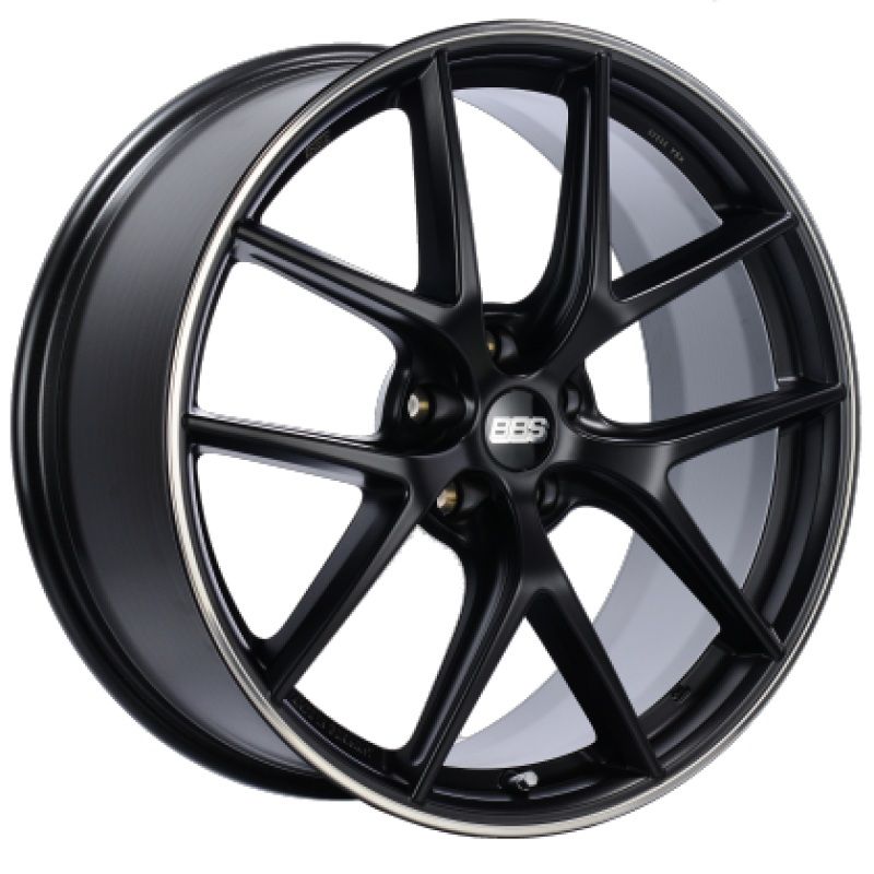 BBS CI-R 19×9 5×120 ET20 Satin Black Polished Rim Protector Wheel -82mm PFS/Clip Required