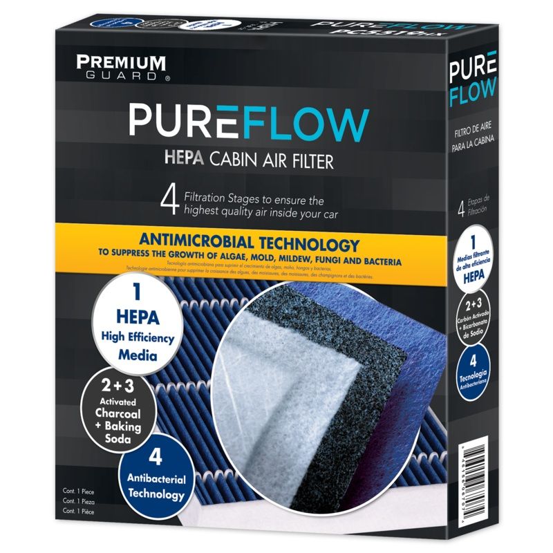 PUREFLOW 2011 Audi RS5 Cabin Air Filter with HEPA and Antibacterial Technology, PC6071HX