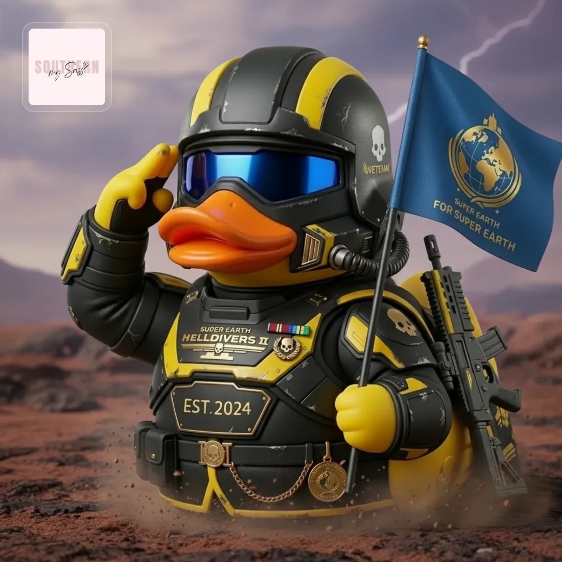 Helldivers II Super Earth Veteran Duck Collectible Rubber Duck