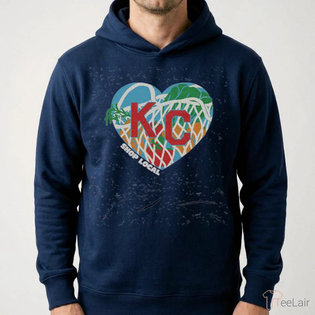 Farmers Market KC Heart Heather Navy T-Shirt
