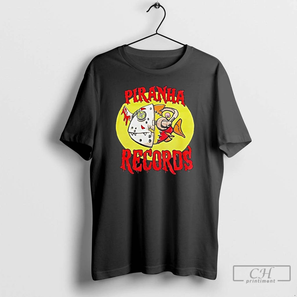 Classic Piranha Records Fish T Shirts Hoodie Longsleeve