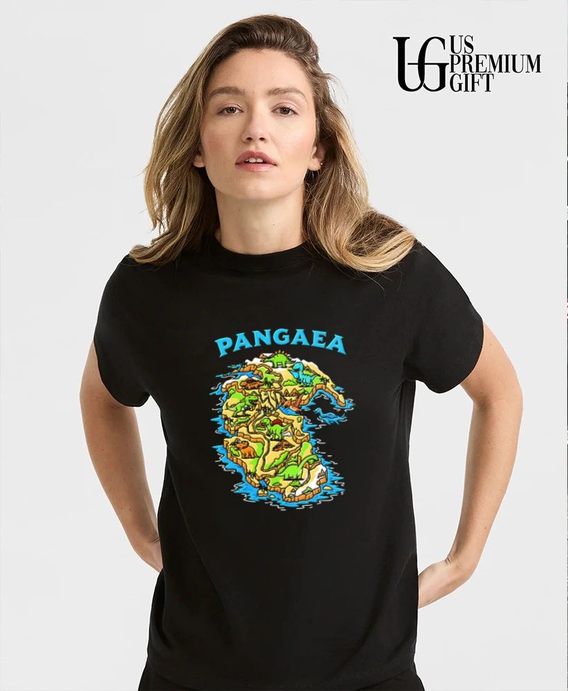 Pangaea Supercontinent Map with Dinosaurs shirt