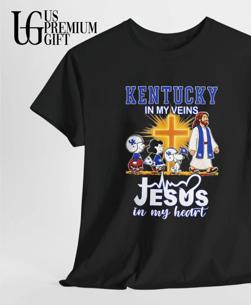 Kentucky Wildcats x Peanuts in My Veins Jesus in My Heart Walk shirt