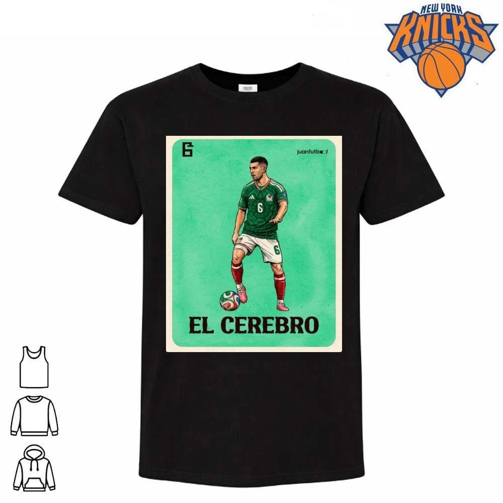 Mexico National Soccer Team El Cerebro Vintage Loteria Card Art Design Shirt