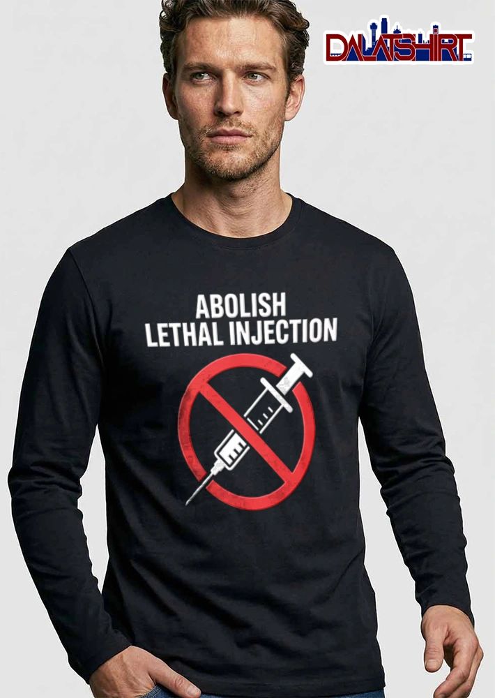 Abolish Lethal Injection red prohibition symbol medical syringe shirt