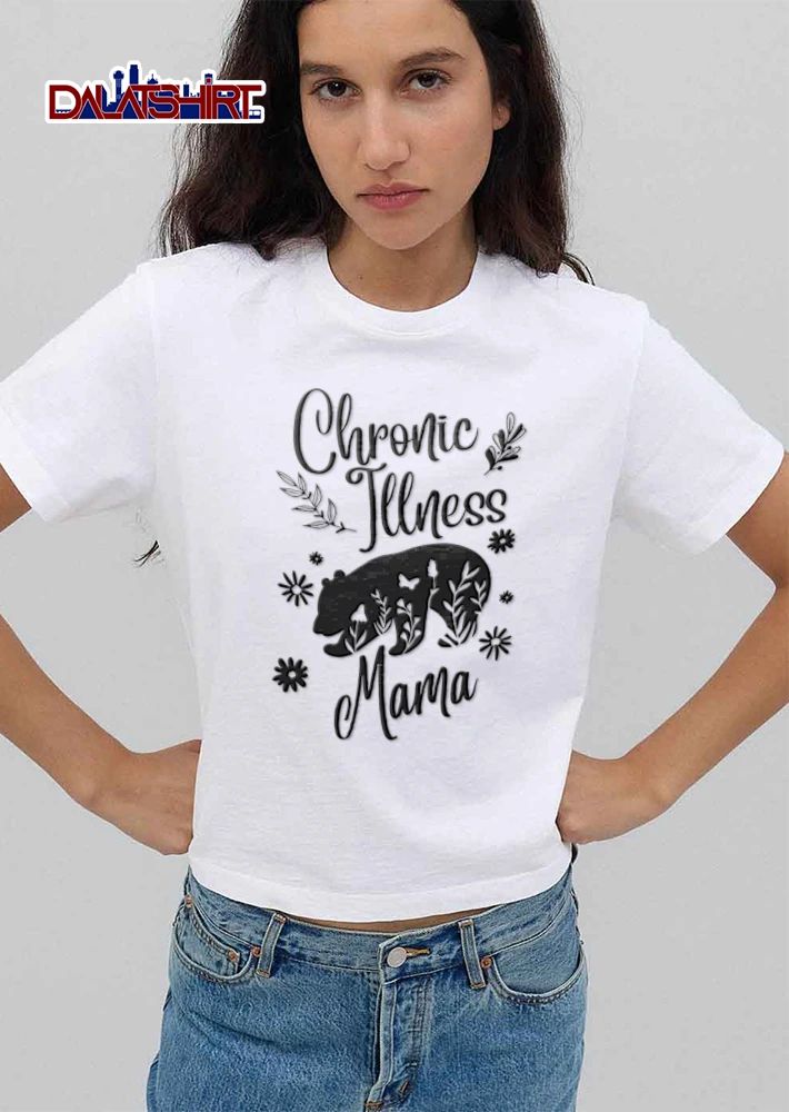 Chronic Illness Mama black bear silhouette floral pattern shirt