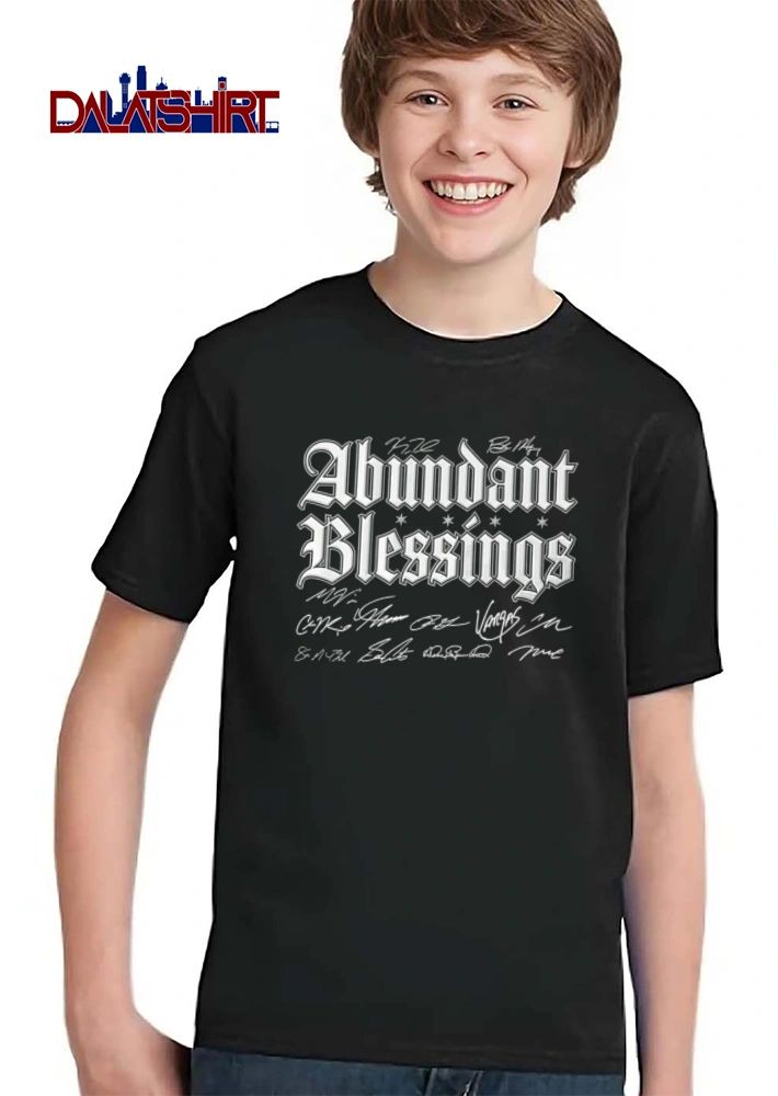 Vargas Abundant Blessings old english font autograph signatures shirt