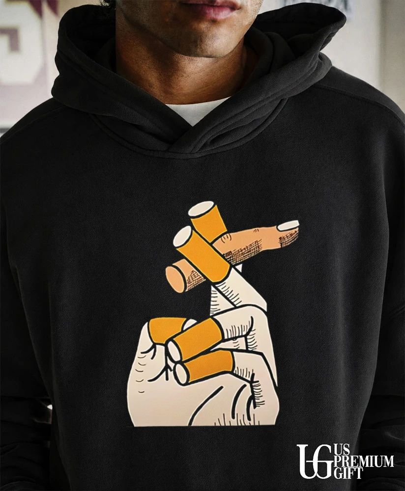 Finger cigarette washed shirt