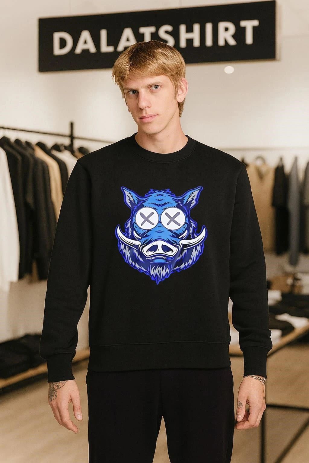 Blue Boar Wild Hog KAWS Style X-Eyes shirt