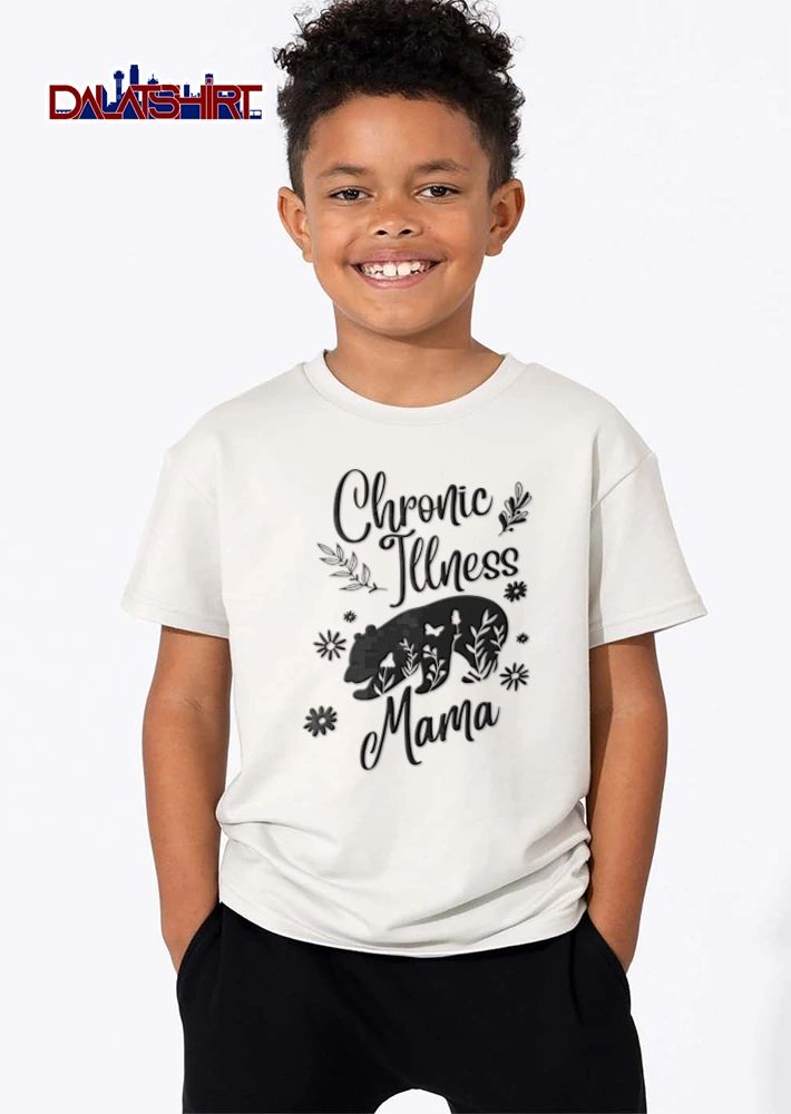 Chronic Illness Mama black bear silhouette floral pattern shirt