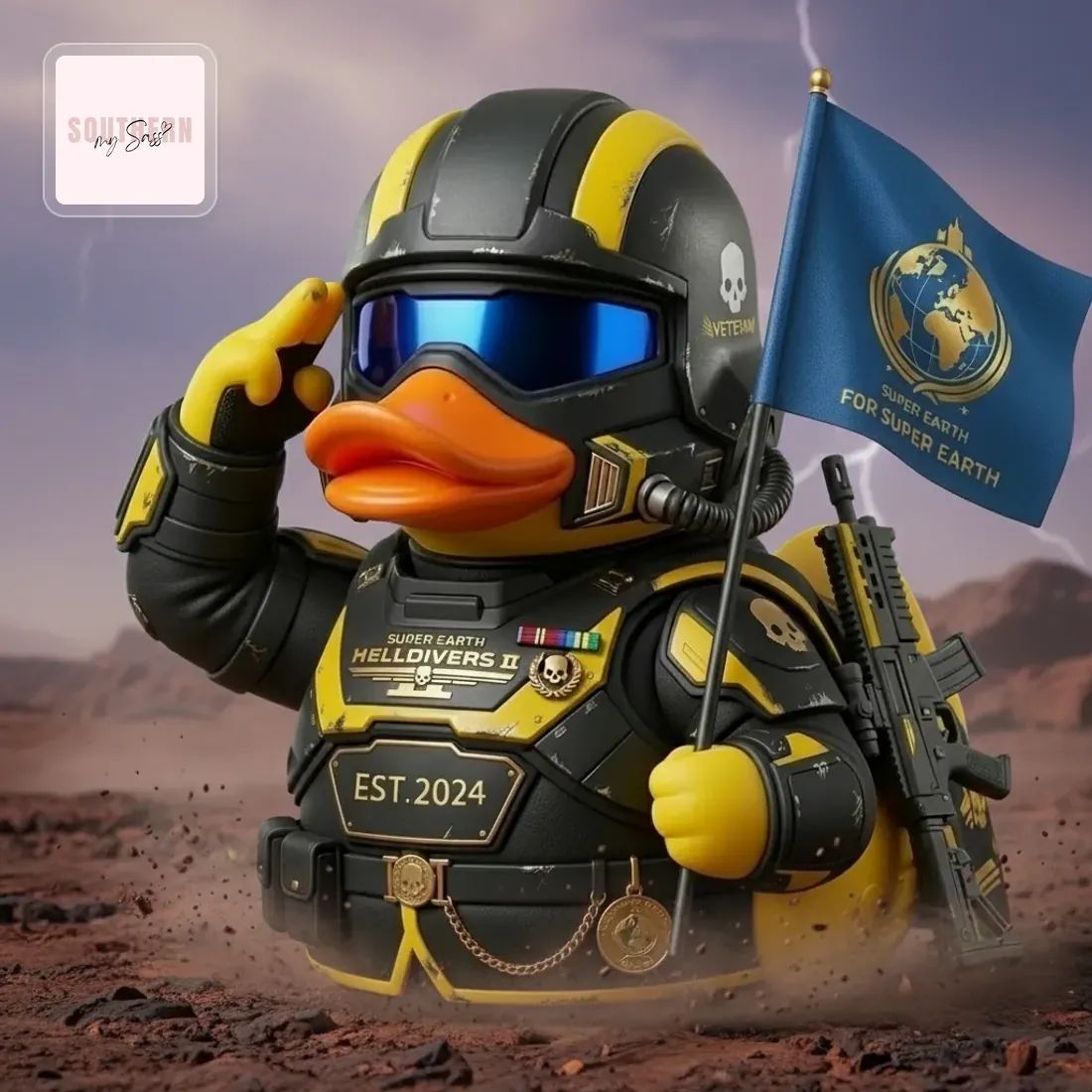 Helldivers II Super Earth Veteran Duck Collectible Rubber Duck