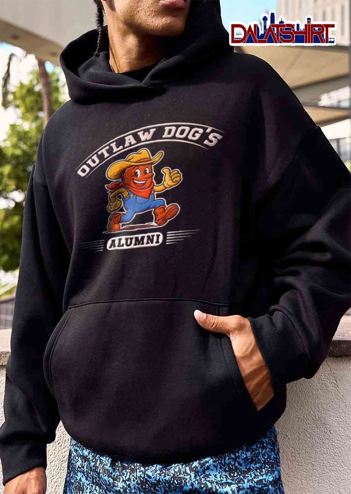 Outlaw Dogs Alumni cartoon dog cowboy thumbs up shirt