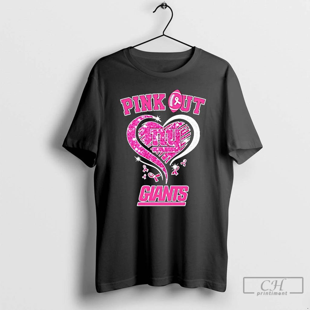 Classic New York Giants X Pink Out Baseball Logo T Shirts Hoodie Longsleeve