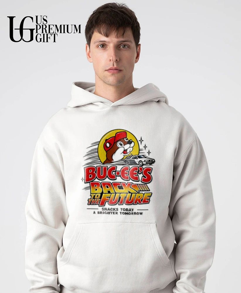Buc-ee’s Back to the Future sam great snacks a brighter Tomorrow logo shirt