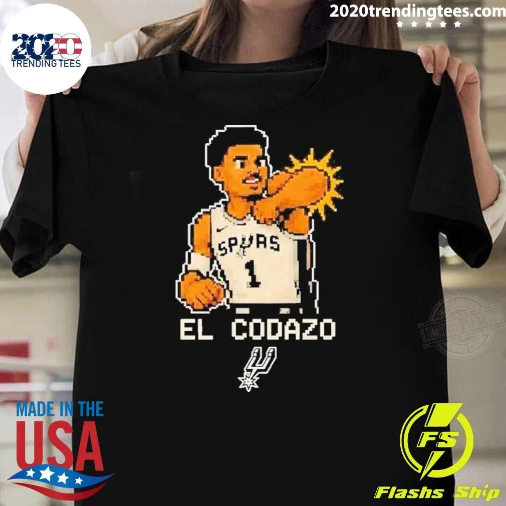 Victor Wembanyama Spurs Pixel Art El Codazo Shirt