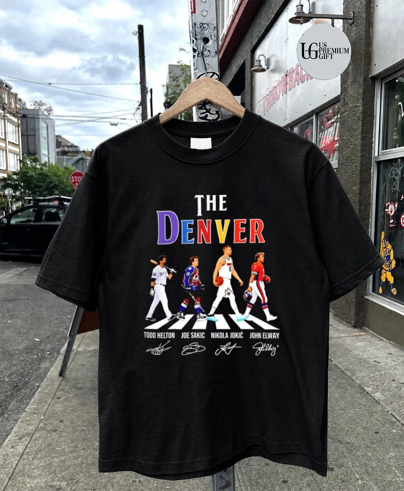 Denver City Sports Legends Todd Helton Joe Sakic Nikola Jokic and John Elway abbey road 2026 shirt