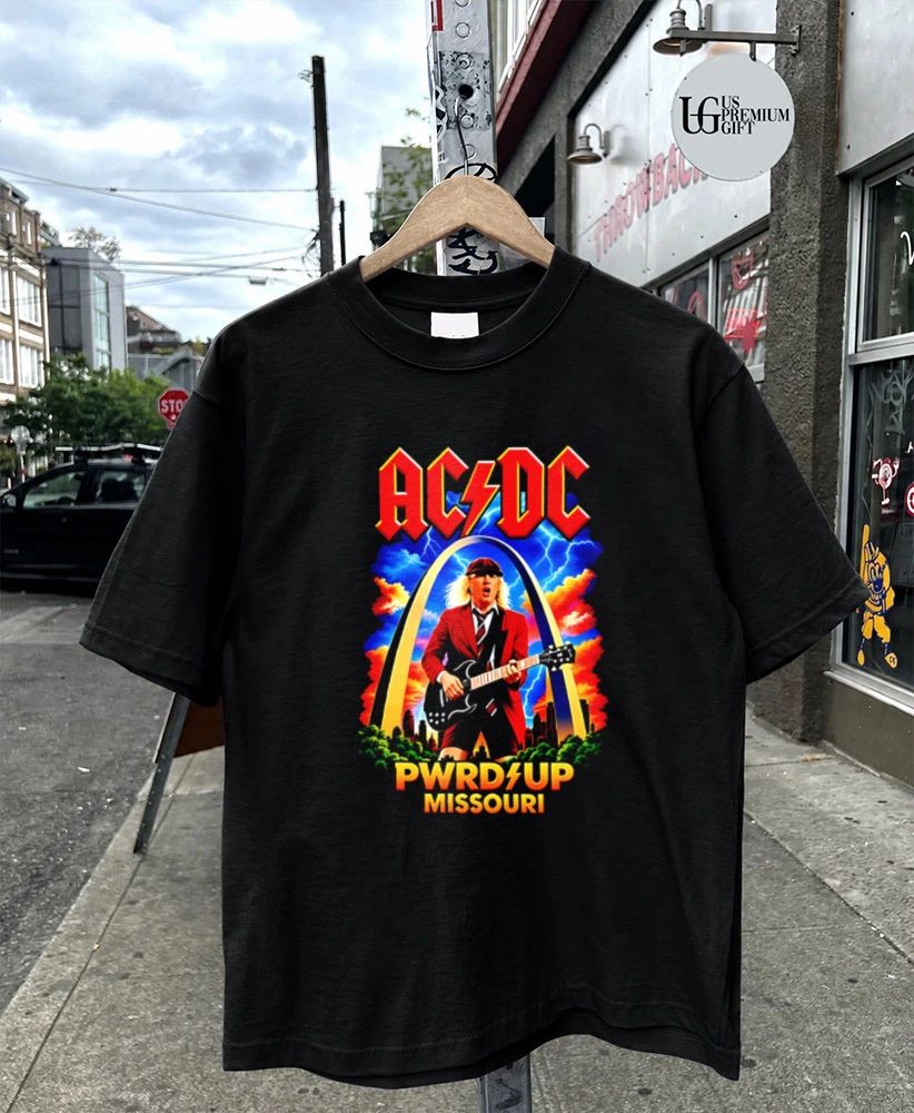 Angus Young PWRD Up Missouri Rock Band shirt