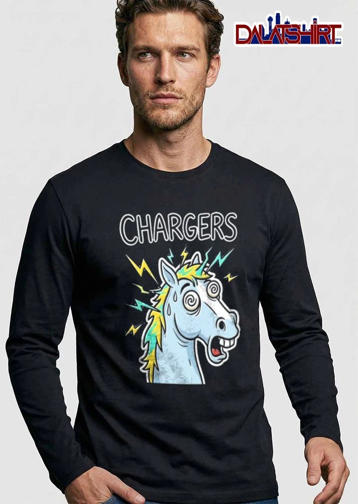 Los Angeles Chargers dazed horse lightning bolts cartoon meme shirt
