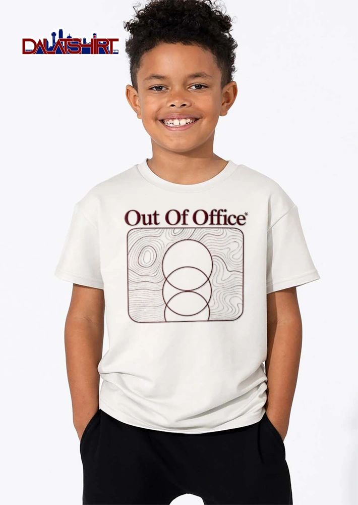 Out Of Office topographic lines three overlapping circles shirt