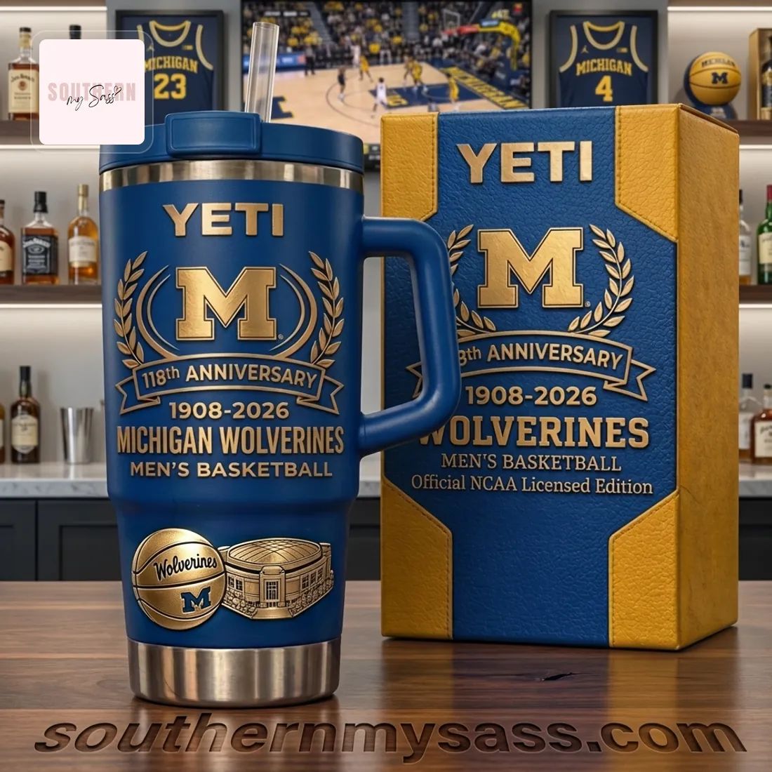 YETI Michigan Wolverines 118th Anniversary Men’s Basketball Handled Tumbler