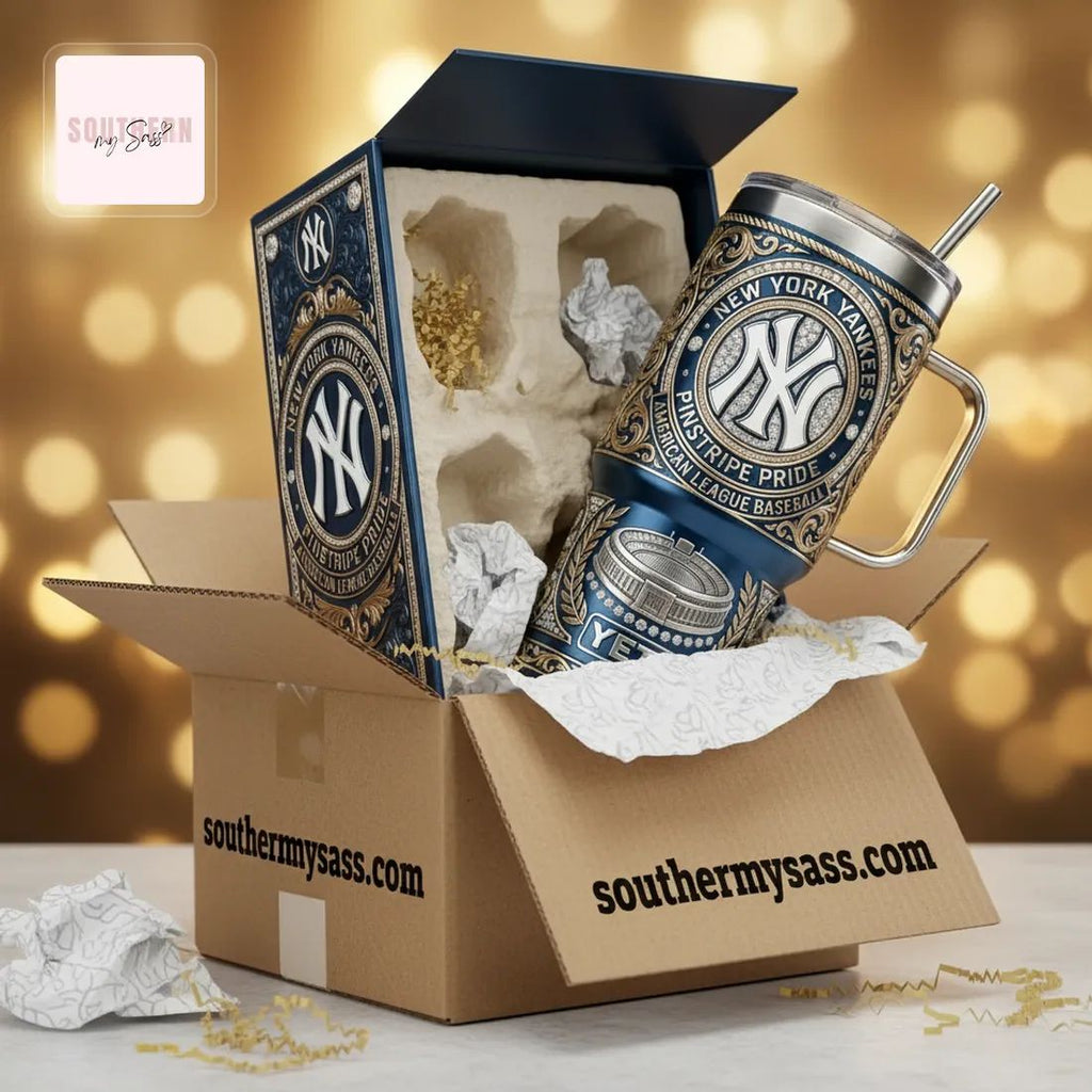 New York Yankees Pinstripe Pride Luxury YETI 40oz Tumbler with Handle