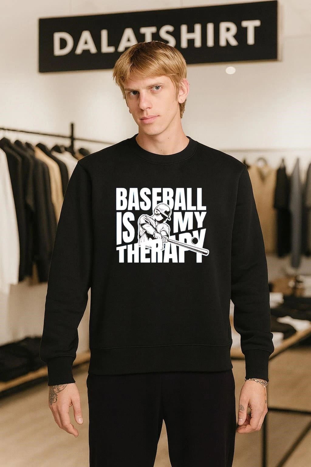 Baseball Is My Therapy Player Hitting Ball shirt