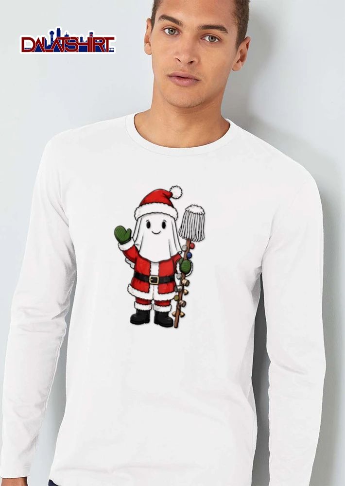 Santa ghost wearing suit mop shirt