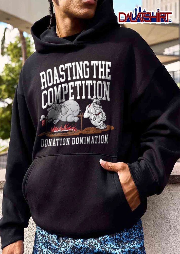 2026 Roasting THE Competition Donation Domination elephant roasting on spit bulldog shirt