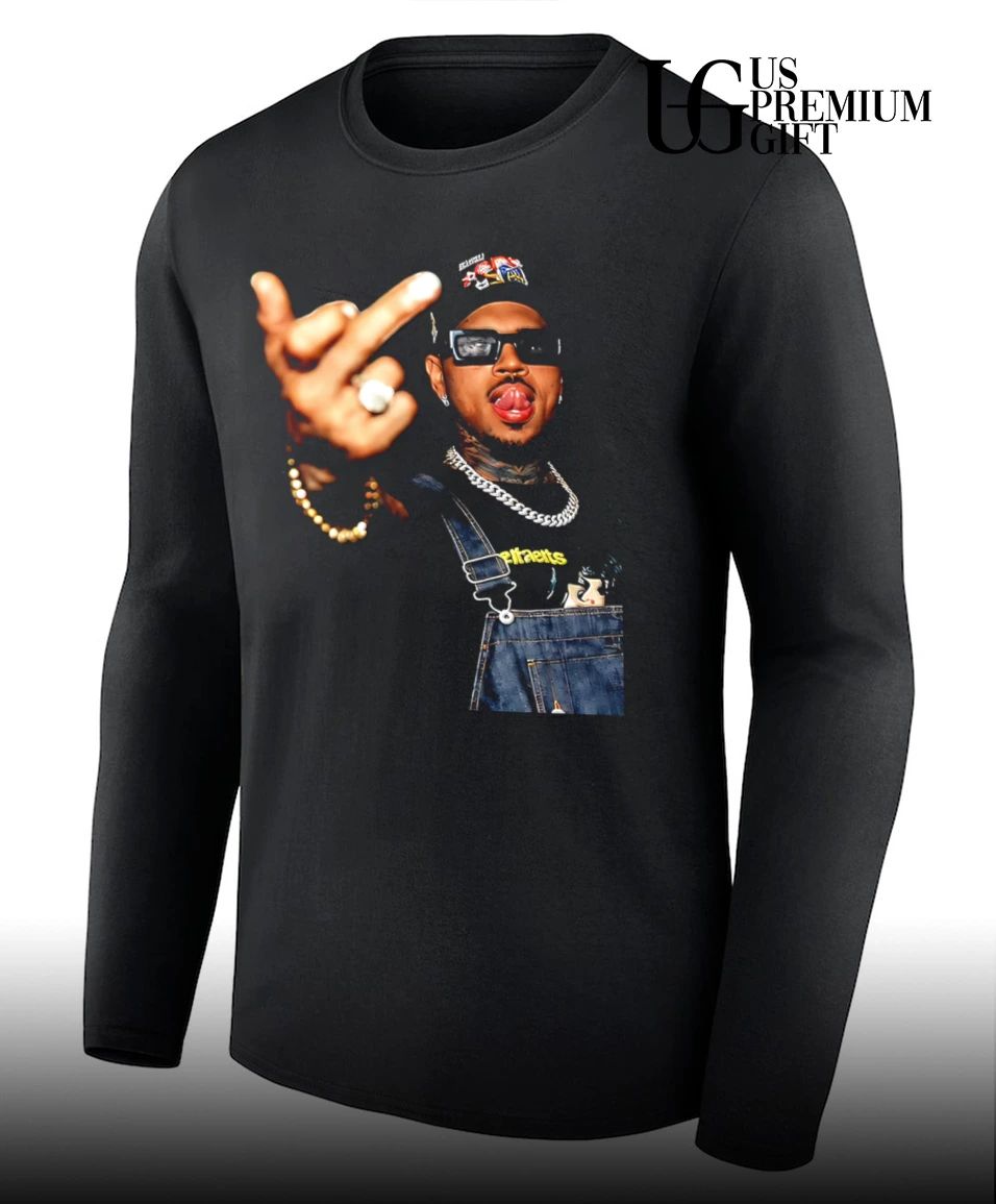 Chris Brown middle finger shirt