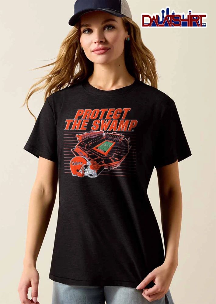 Florida Gators Protect THE Swamp football stadium helmet orange blue shirt