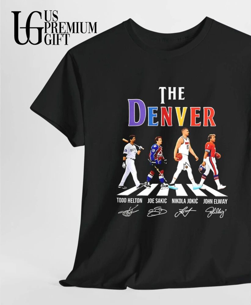Denver City Sports Legends Todd Helton Joe Sakic Nikola Jokic and John Elway abbey road 2026 shirt