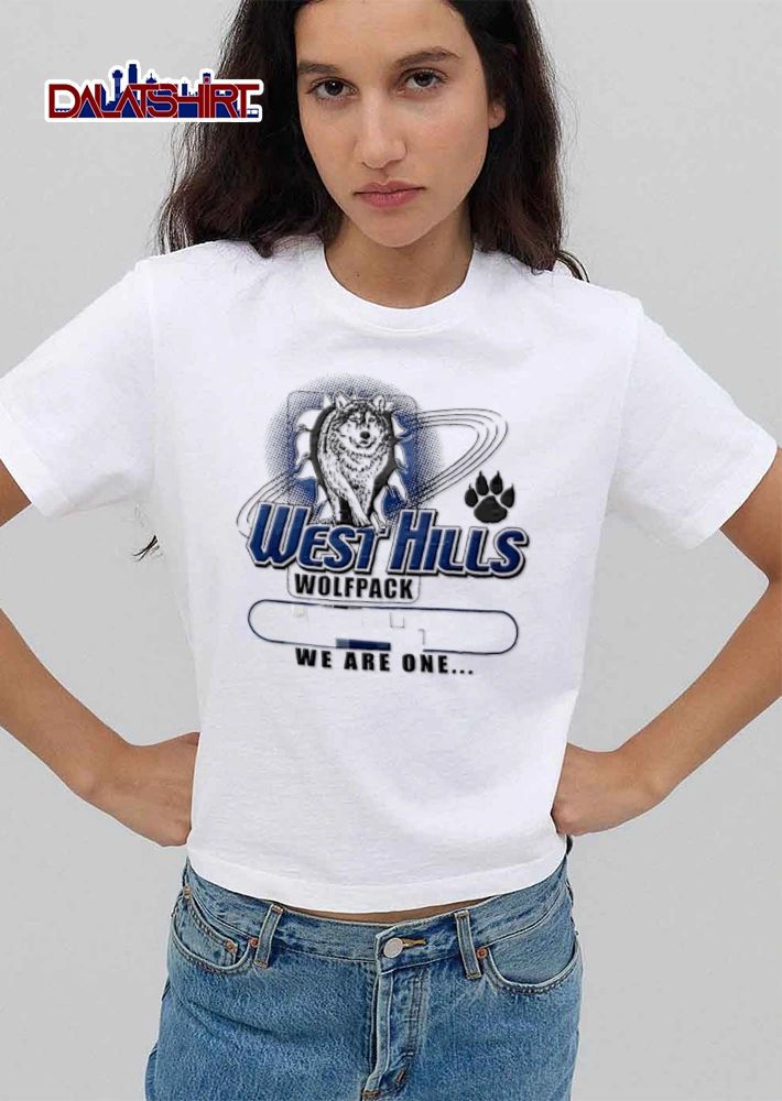 West Hills Wolfpack We Are One wolf head paw print graphic shirt