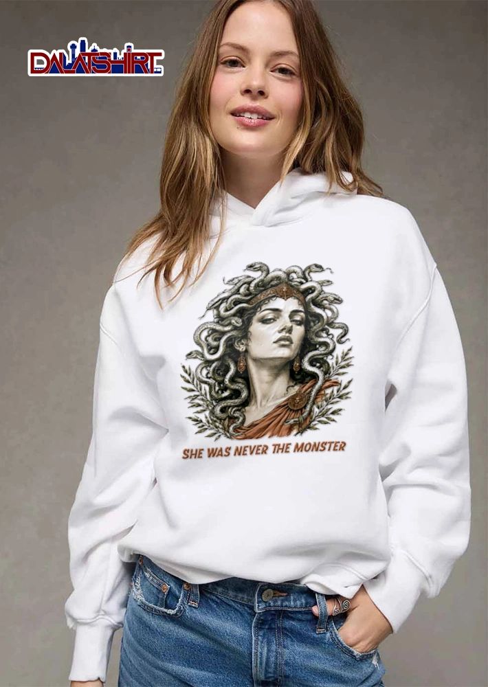 She Was Never The Monster Medusa snakes hair laurel leaves shirt