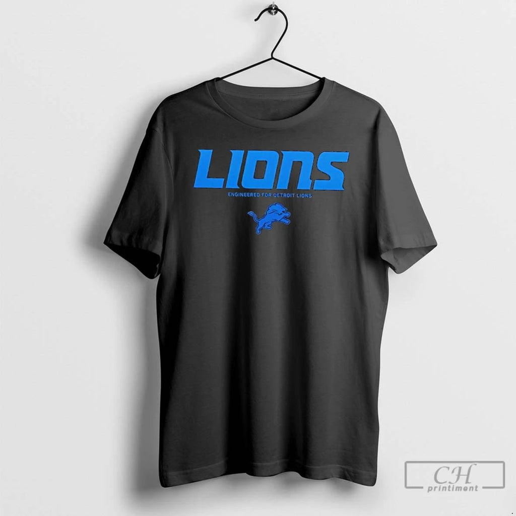 Classic Engineered For Detroit Lions Football Skyline 2 Sided T Shirts Hoodie Longsleeve