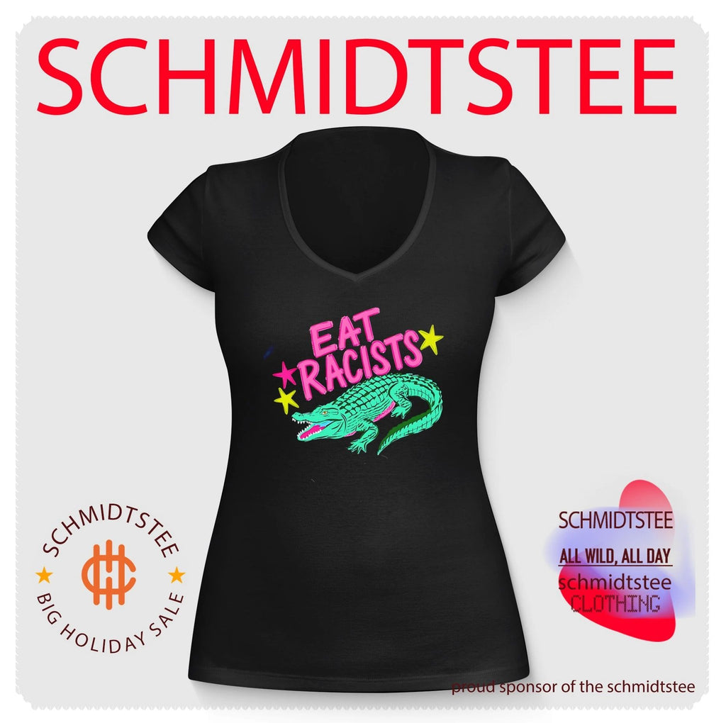 Eat Racists crocodile illustration shirt