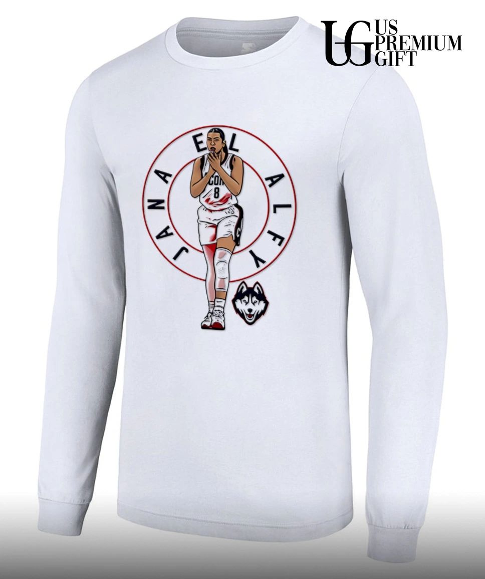 Jana El Alfy UConn Huskies 8 Basketball shirt