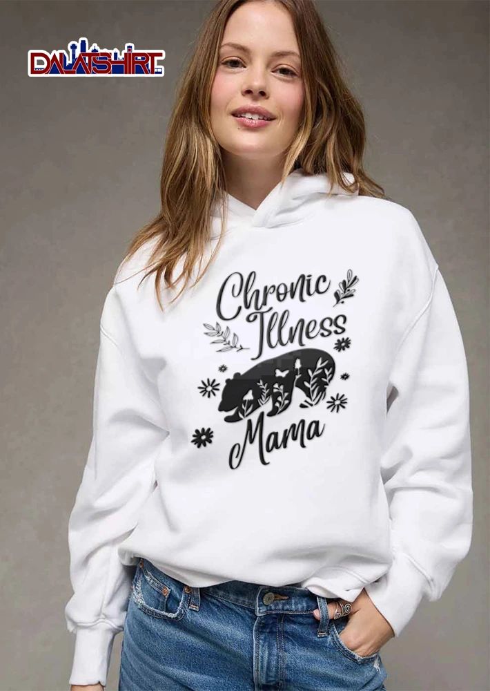Chronic Illness Mama black bear silhouette floral pattern shirt