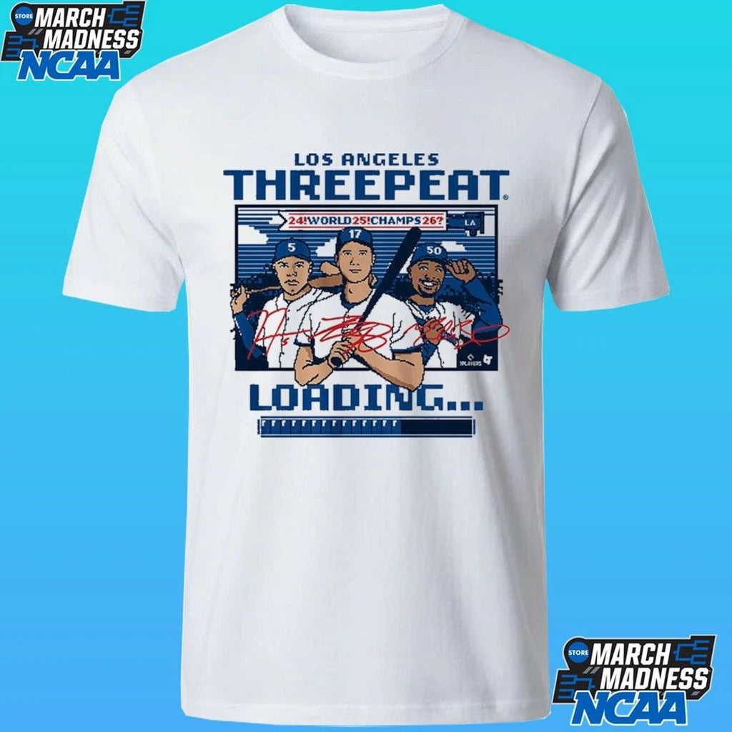Los Angeles Baseball Threepeat Loading Signatures Shirt