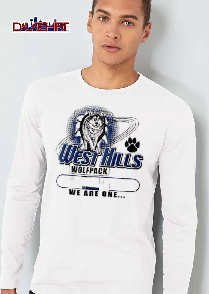 West Hills Wolfpack We Are One wolf head paw print graphic shirt