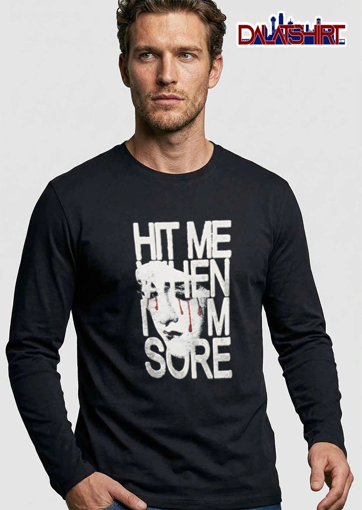 Hit Me When I Am Sore Sore statue face crying red tears shirt