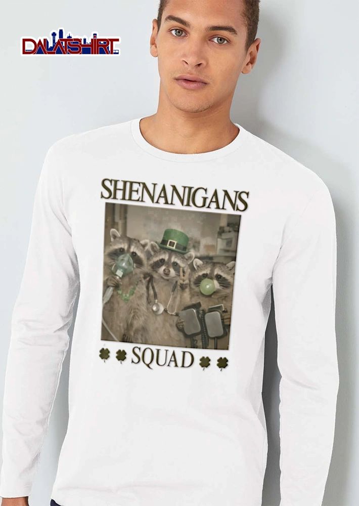 Shenanigans Squad three raccoons oxygen mask stethoscope bubble shirt
