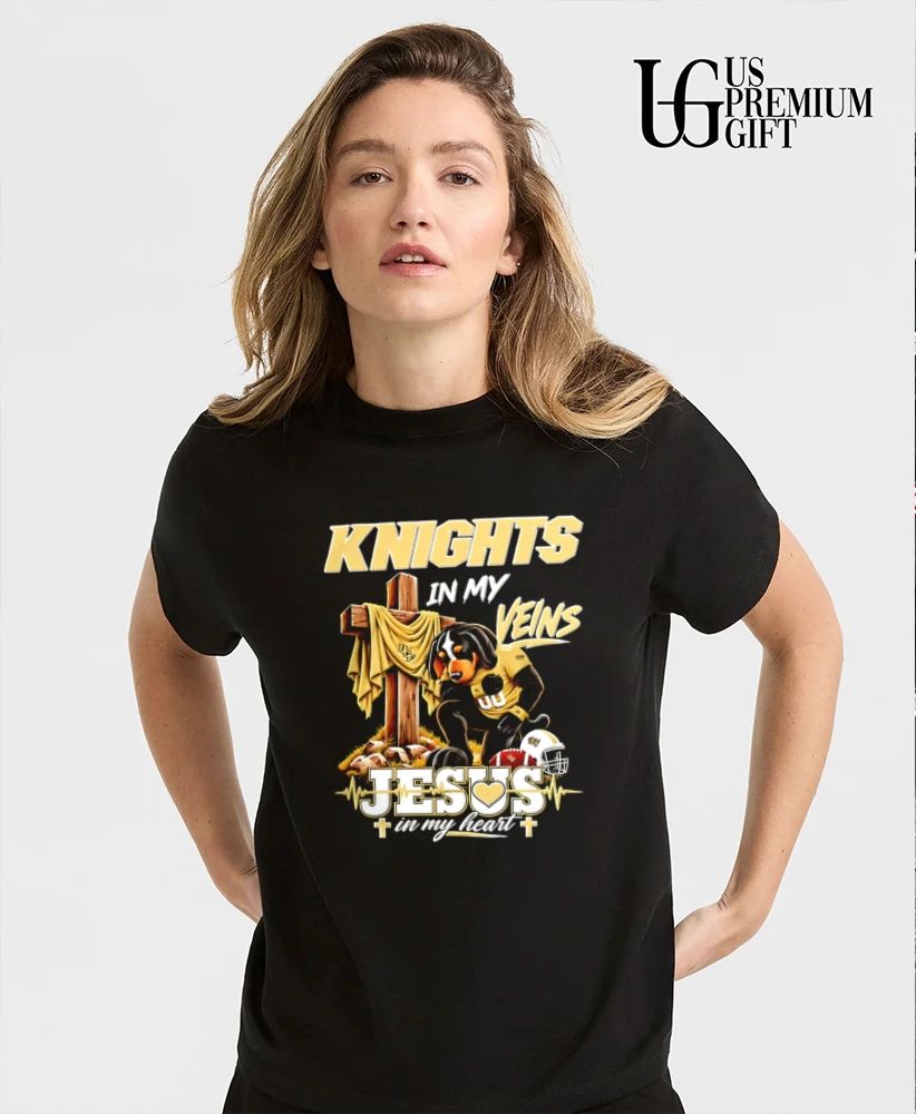 UCF Knights Dog In My Veins Jesus In My Heart Faith Football mascot shirt