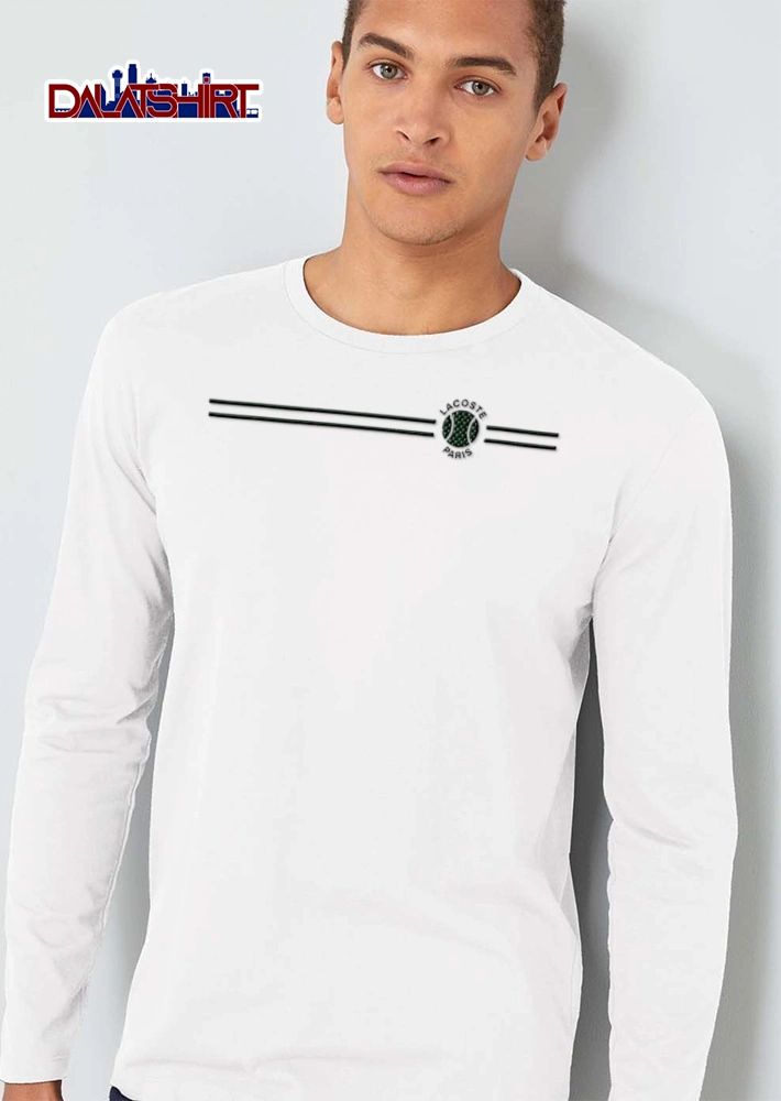 Lacoste tennis ball logo horizontal lines shirt