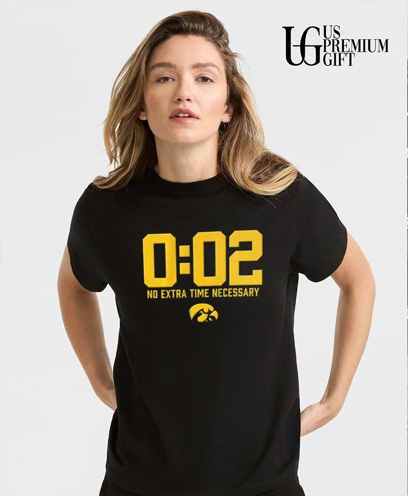 0.02 No Extra Time Necessary Iowa Hawkeyes football logo shirt