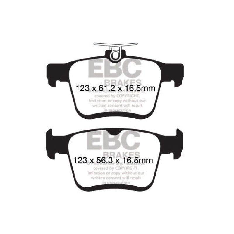 EBC 2014+ Audi A3 1.8 Turbo (w/Electronic Parking Brake) Redstuff Rear Brake Pads