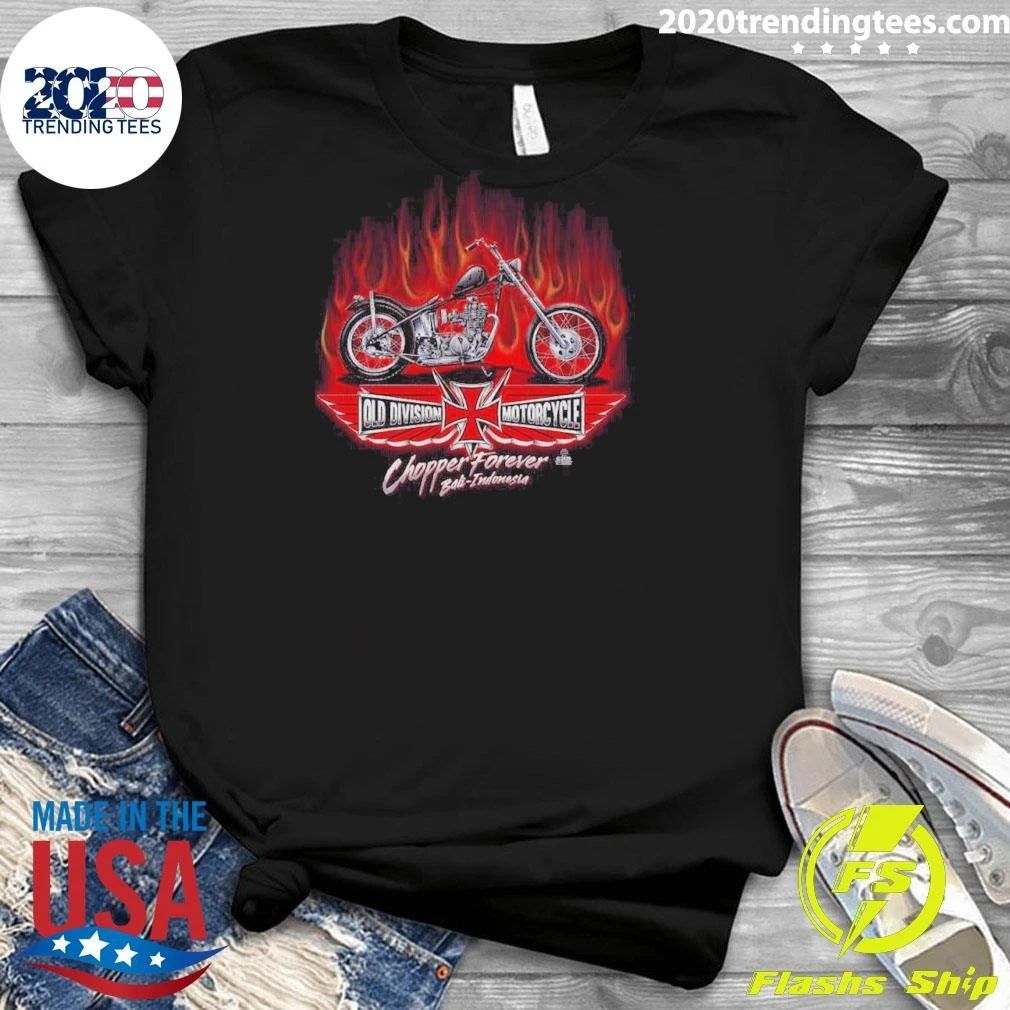 Old Division Motorcycle Chopper Forever Bali Indonesia Tee Shirt