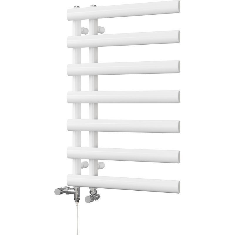 Elyan – White Dual Fuel Towel Rail H766mm x W500mm Standard